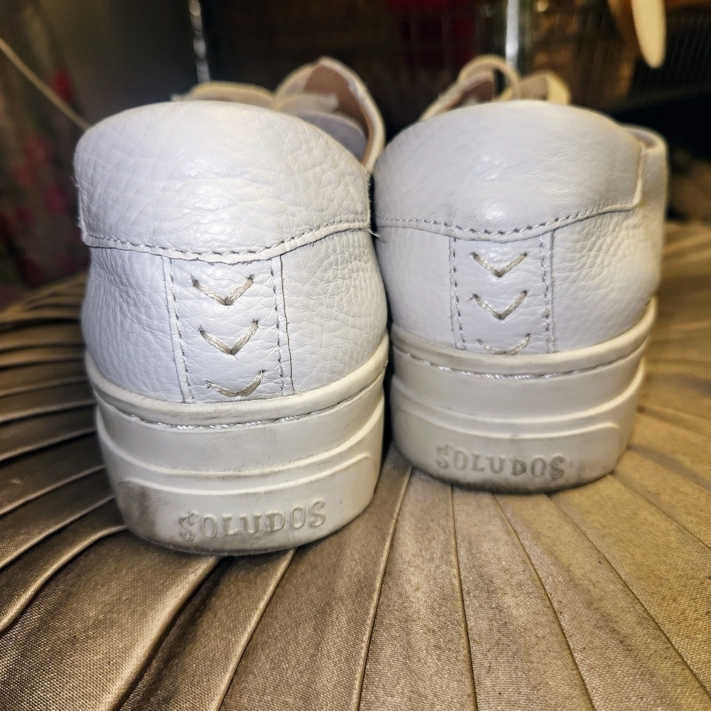 SOLUDOS Ibiza White Leather Platform Sneakers In Oasis White Size 9.5 - Picture 6 of 16